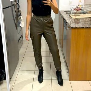 **SALE** Vegan leather cargo pants